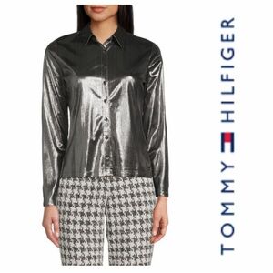 NWT TOMMY HILFIGER Metallic Shirt/Blouse Sz: XS & M